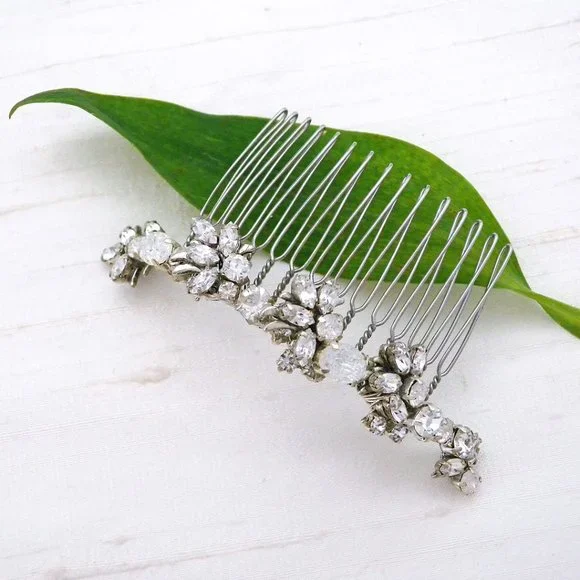 Erin Cole Small Crystal Cluster Bridal Hair Comb Girls Tiara Comb - Etsy main image 3